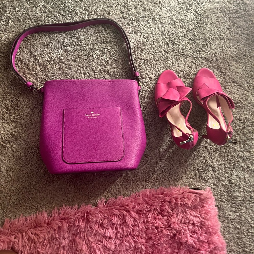 Kate Spade Baja rose purse and heels